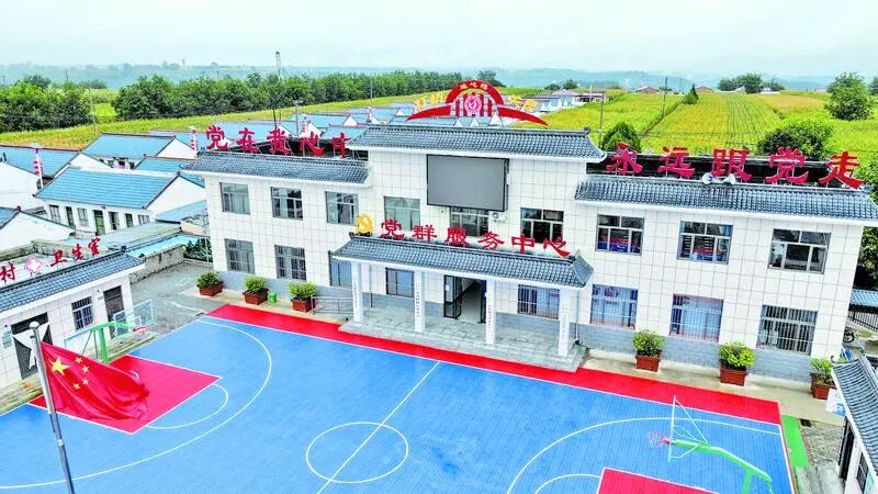 合水县太莪乡关良村党群服务中心俯瞰。 图片